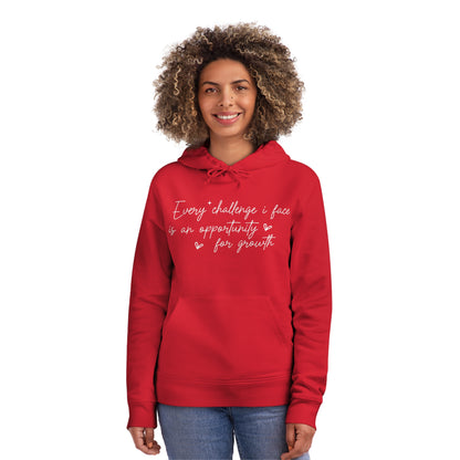 Every Challenge I Face, Unisex Organic Drummer Hoodie, Printed