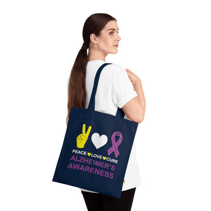 Peace Love Cure - Alzheimer's, Organic Tote (Colorful), Printed