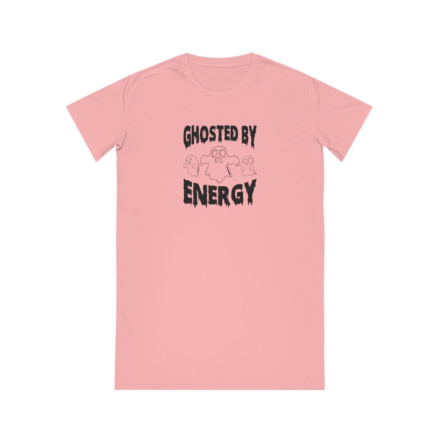 Ghosted by Energy with Spooky Ghosts, Women's Spinner T-Shirt Dress, Printed