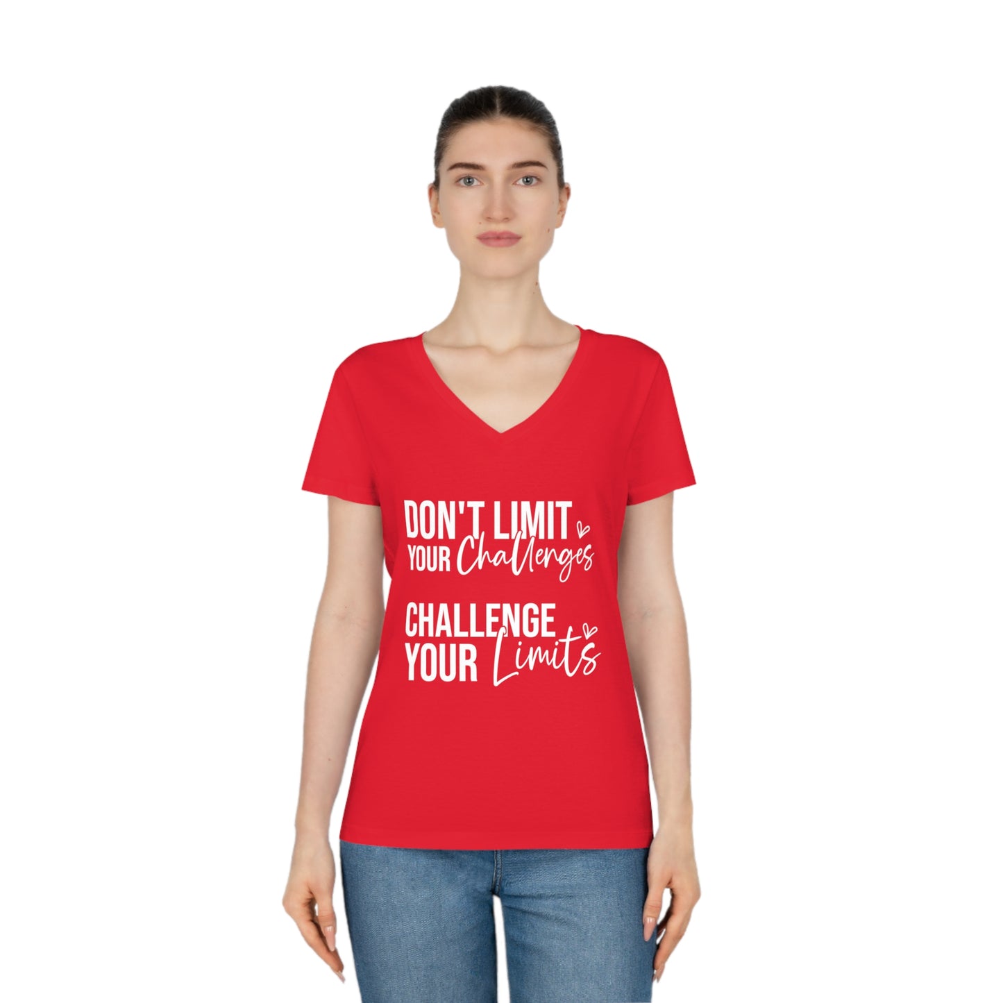 Don't Limit Your Challenges, Women's Evoker V-Neck T-Shirt, Printed