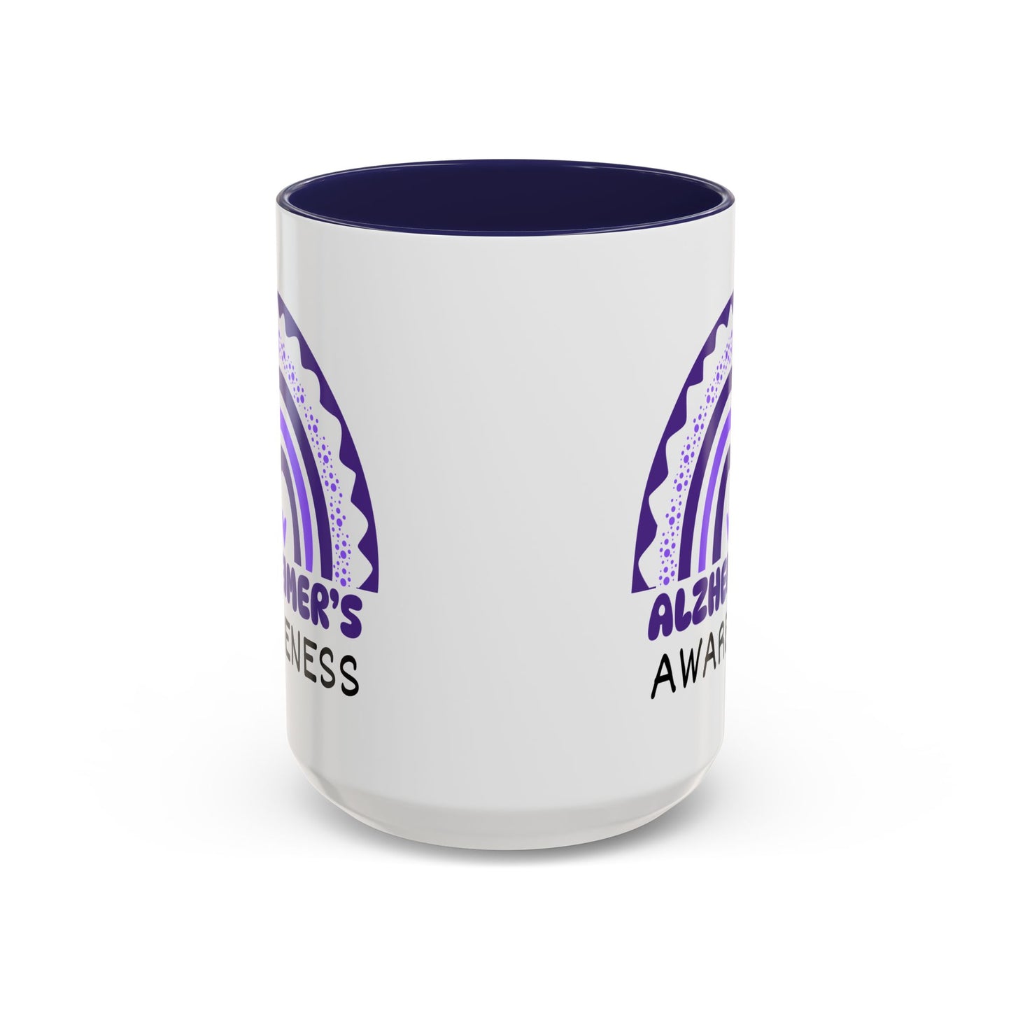 Alzheimer's Disease Big Awareness Rainbow | Lead-free Accent Coffee Mug (11, 15oz)