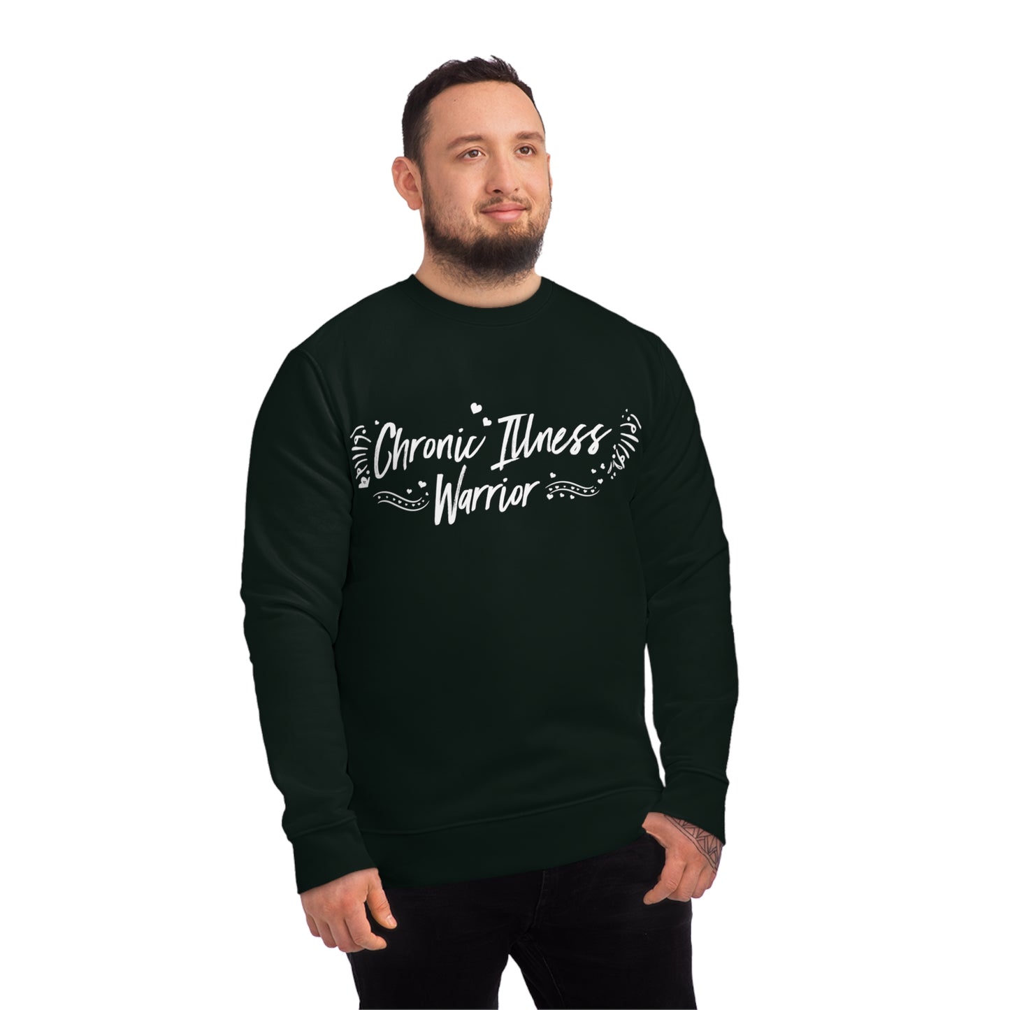 Chronic Illness Warrior, Unisex Organic Sweatshirt, Printed