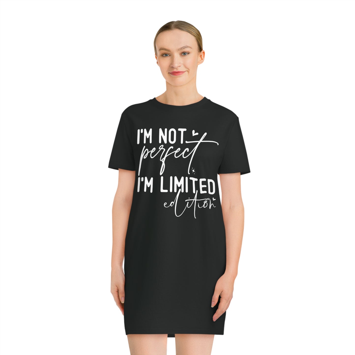 I'm Not Perfect, Women's Spinner T-Shirt Dress, Printed