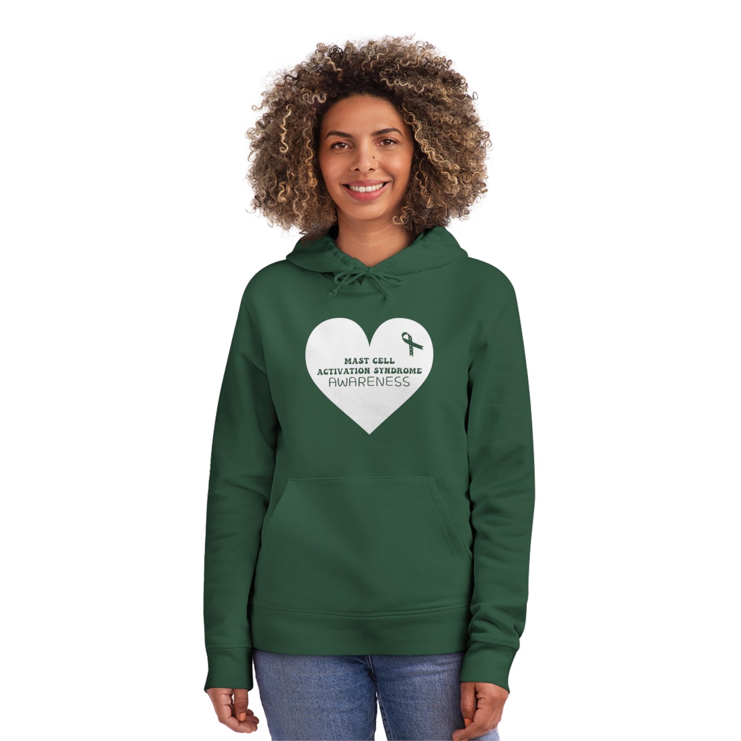 Awareness Heart - Mast Cell Activation Syndrome, Unisex Organic Drummer Hoodie, Printed