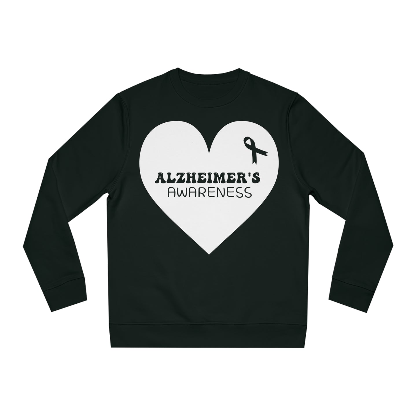 Awareness Heart - Alzheimer's, Unisex Organic Sweatshirt, Printed