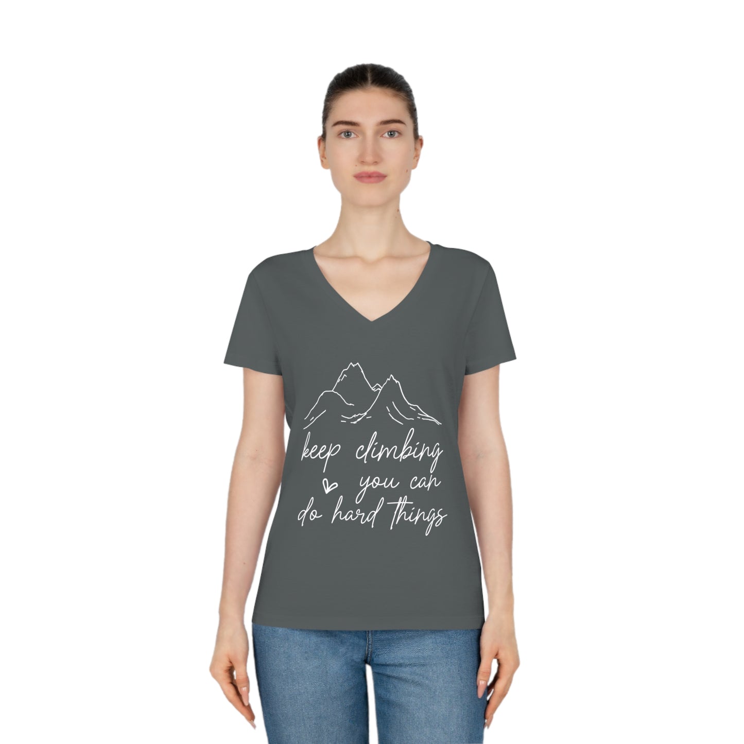 Keep Climbing, Women's Evoker V-Neck T-Shirt, Printed