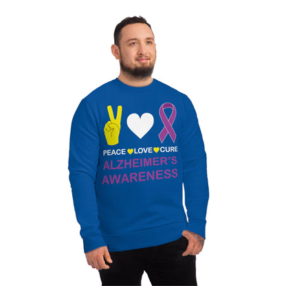 Peace Love Cure - Alzheimer's, Unisex Organic Sweatshirt, Printed