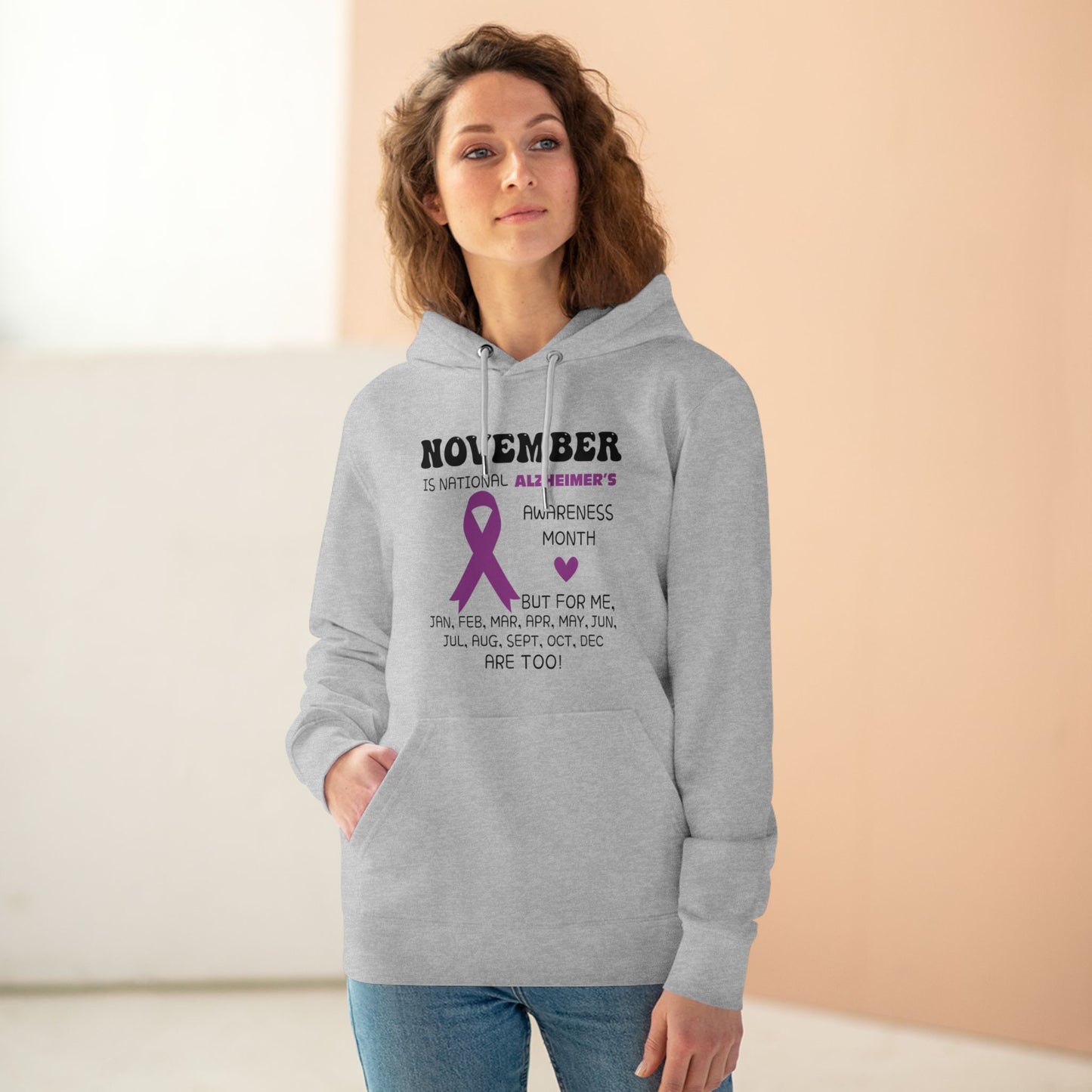 Awareness Month - Alzheimer's in Pastel Aesthetic | Unisex Heavy Blend Organic Hoodie Sweatshirt