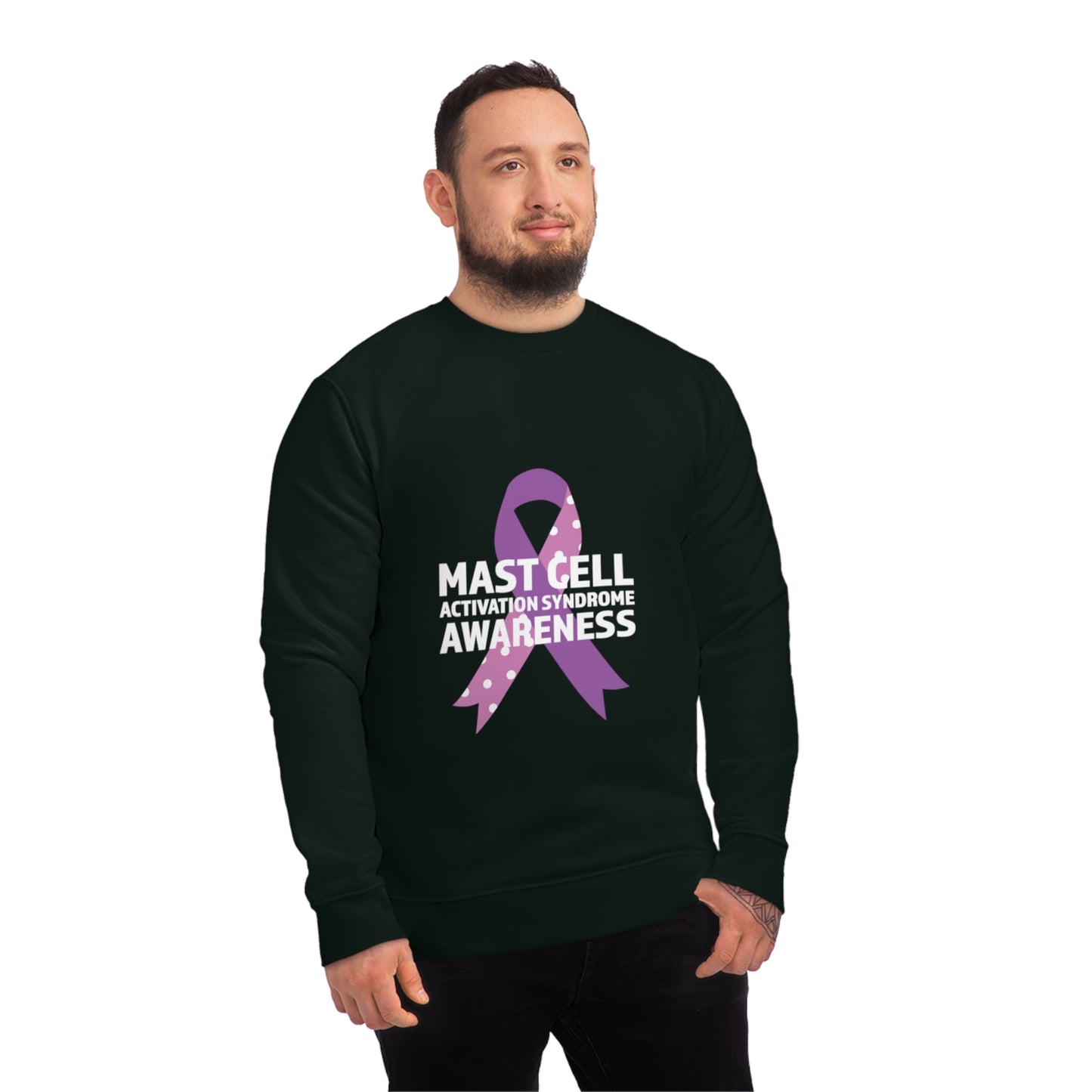 Awareness Ribbon - Mast Cell Activation Syndrome, Unisex Organic Sweatshirt, Printed