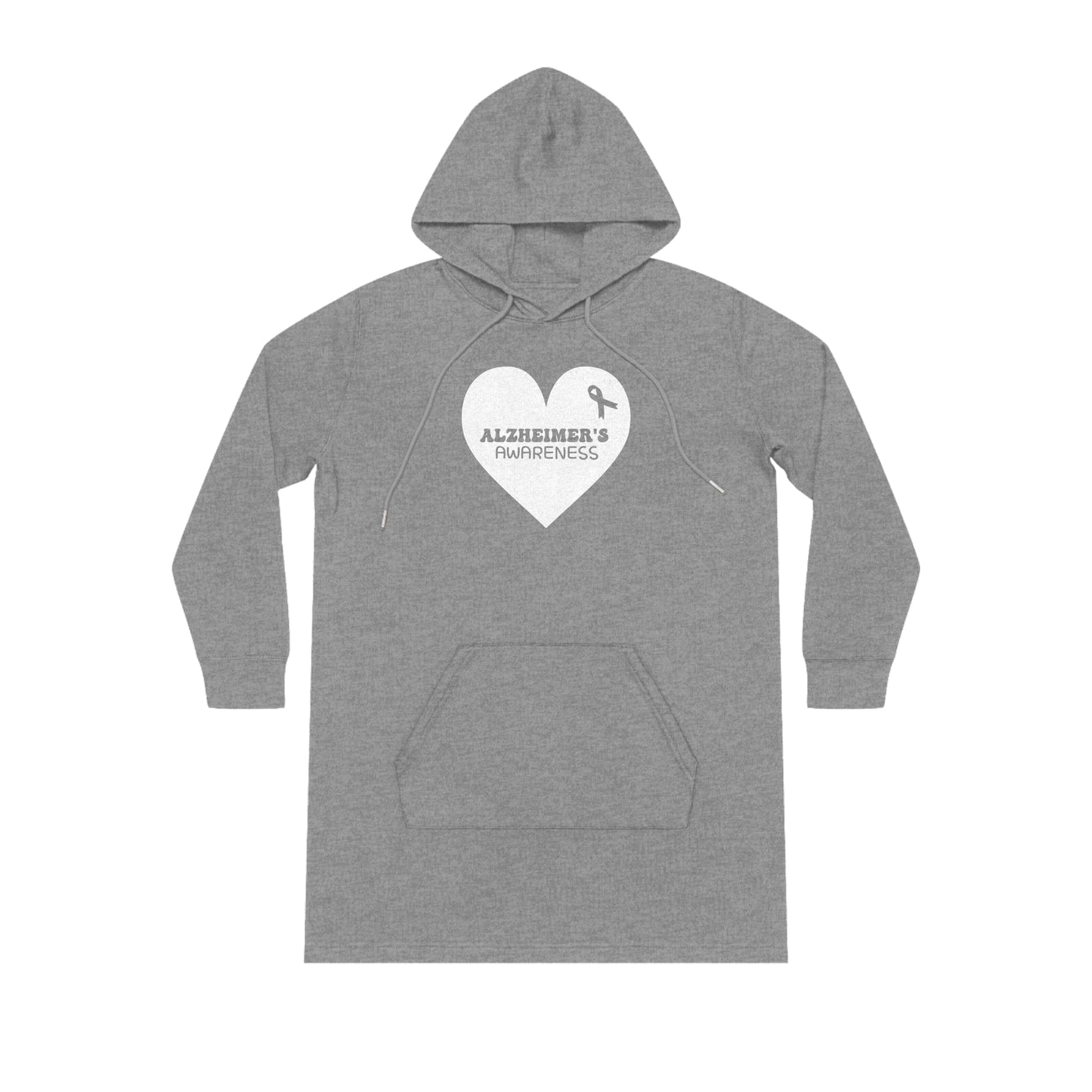 Awareness Heart - Alzheimer's, Women's Streeter Organic Hoodie Dress (Dark), Printed