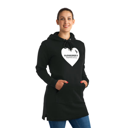 Awareness Heart - Alzheimer's, Women's Streeter Organic Hoodie Dress (Dark), Printed