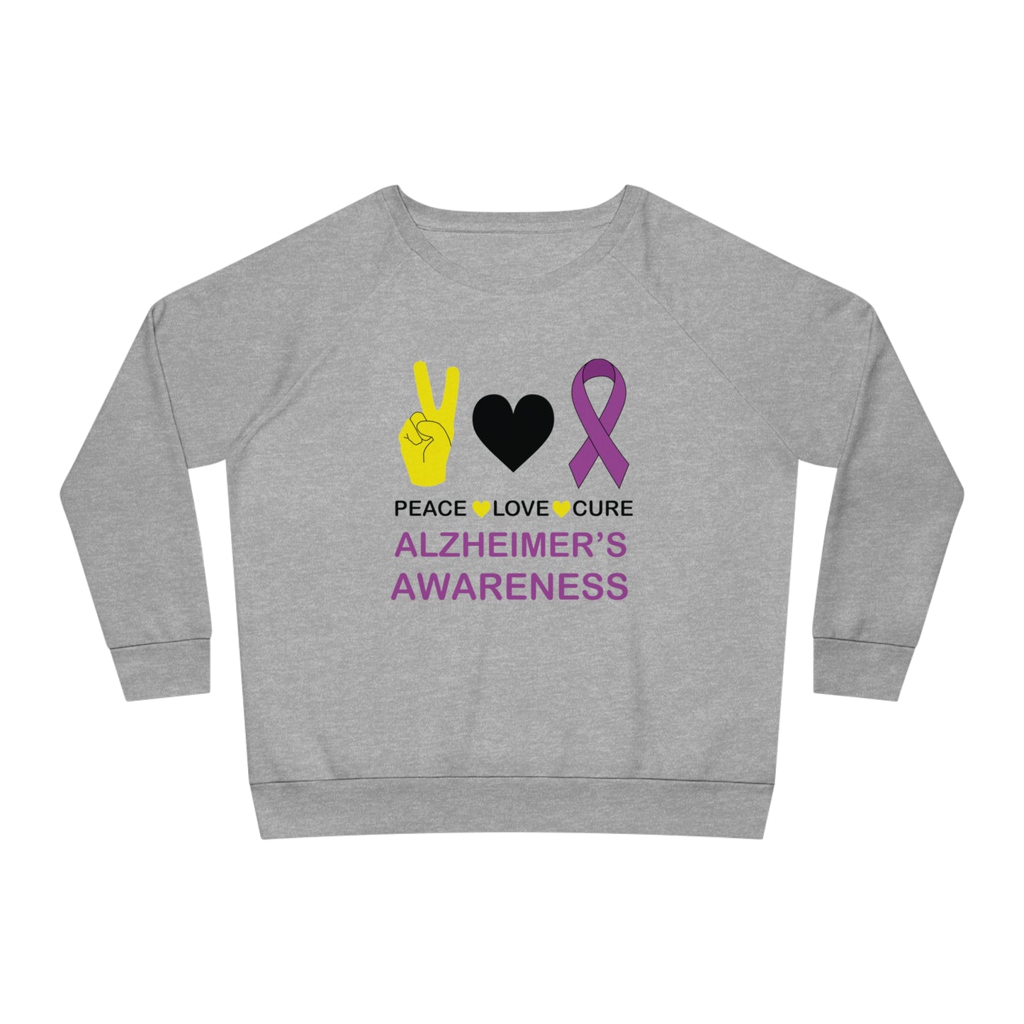 Peace Love Cure - Alzheimer's, Women's Dazzler Relaxed Organic Fit Sweatshirt, Printed