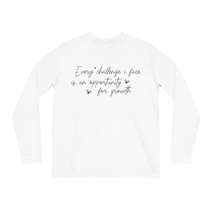 Every Challenge I Face, Unisex Organic Long Sleeve Tee, Printed