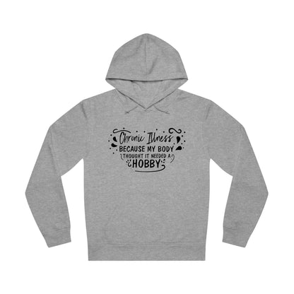 My Body Thought it Needed a Hobby, Unisex Organic Drummer Hoodie, Printed