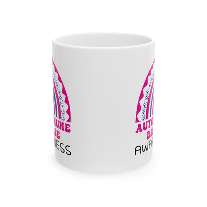 Autoimmune Disease Big Awareness Rainbow | Lead-free Ceramic Mug, (11oz, 15oz)