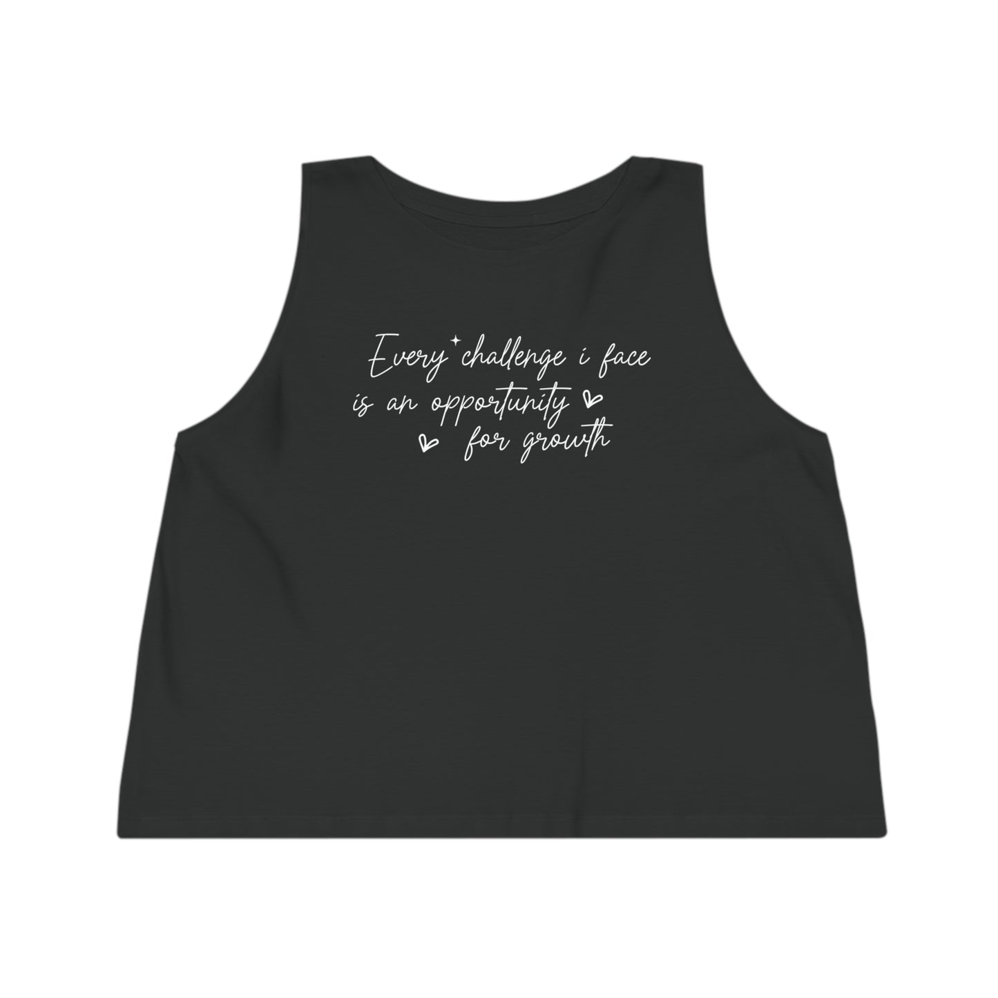 Every Challenge I Face, Women's Dancer Cropped Tank Top, Printed