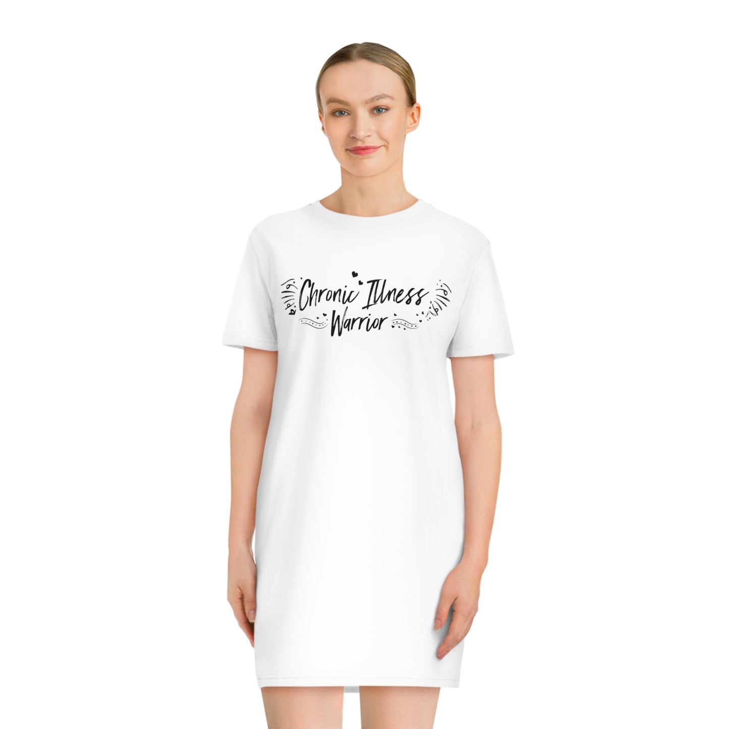 Chronic Illness Warrior, Women's Spinner T-Shirt Dress, Printed