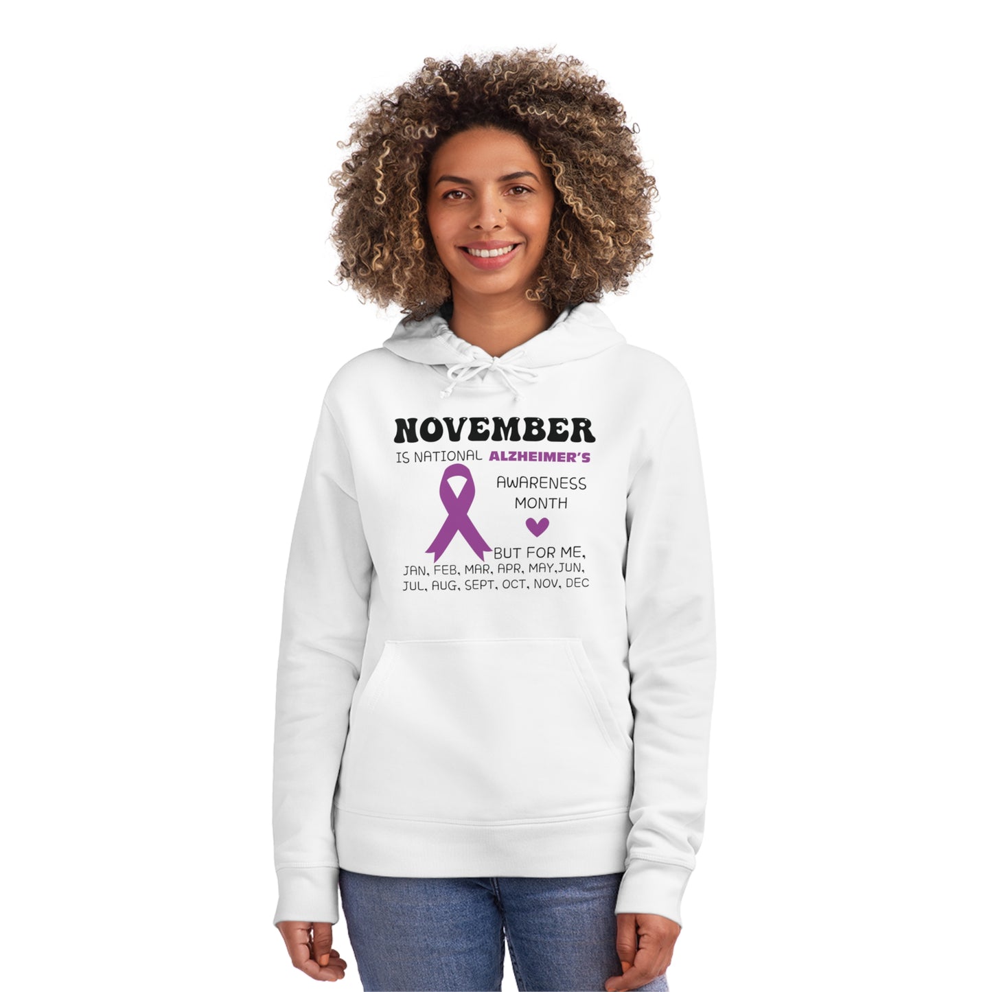 Awareness Month - Alzheimer's, Unisex Organic Drummer Hoodie, Printed