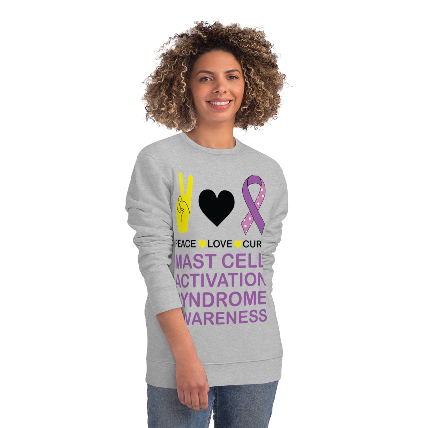 Peace Love Cure - Mast Cell Activation Syndrome, Unisex Organic Sweatshirt, Printed