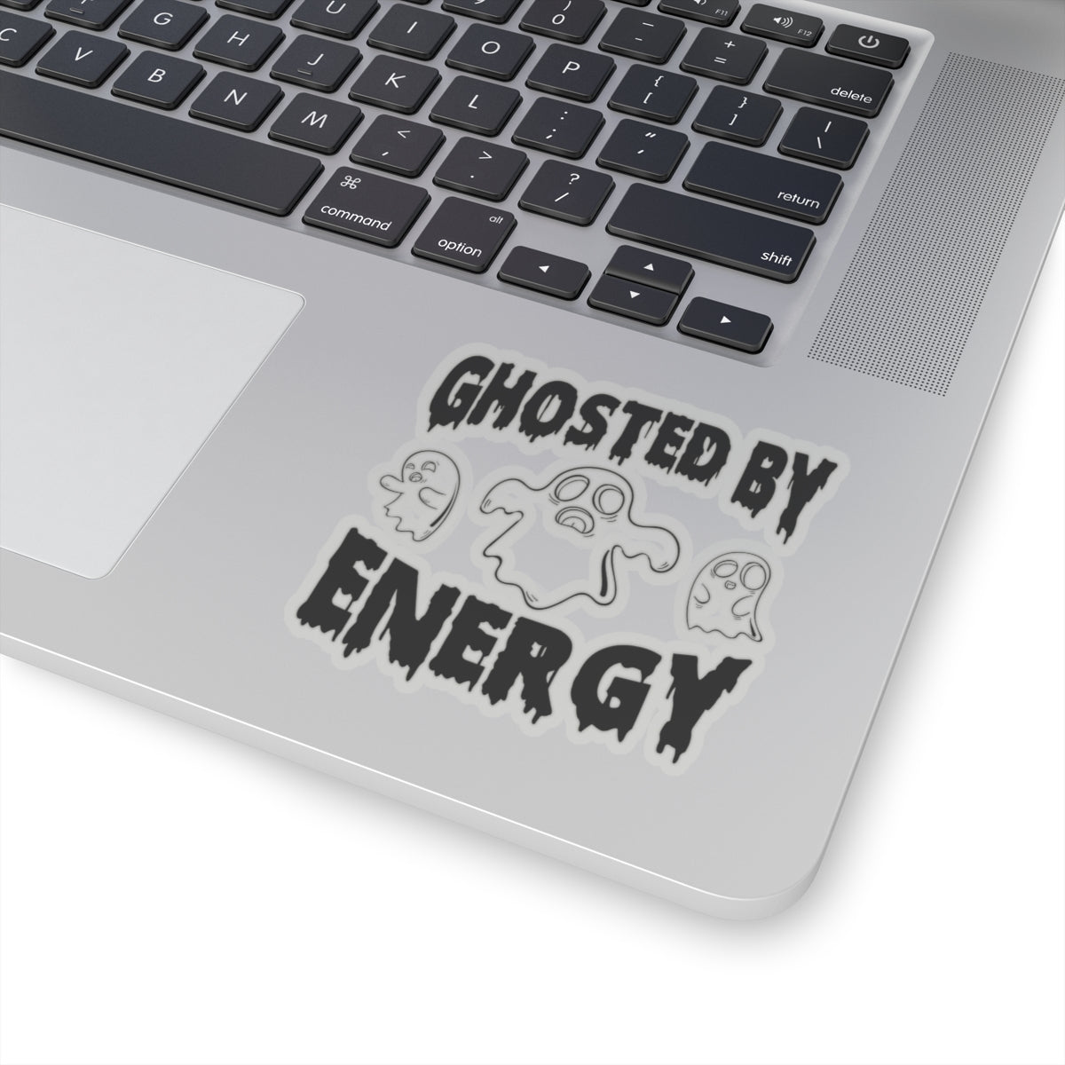 Ghosted by Energy with Spooky Ghosts, Sticker (Black)