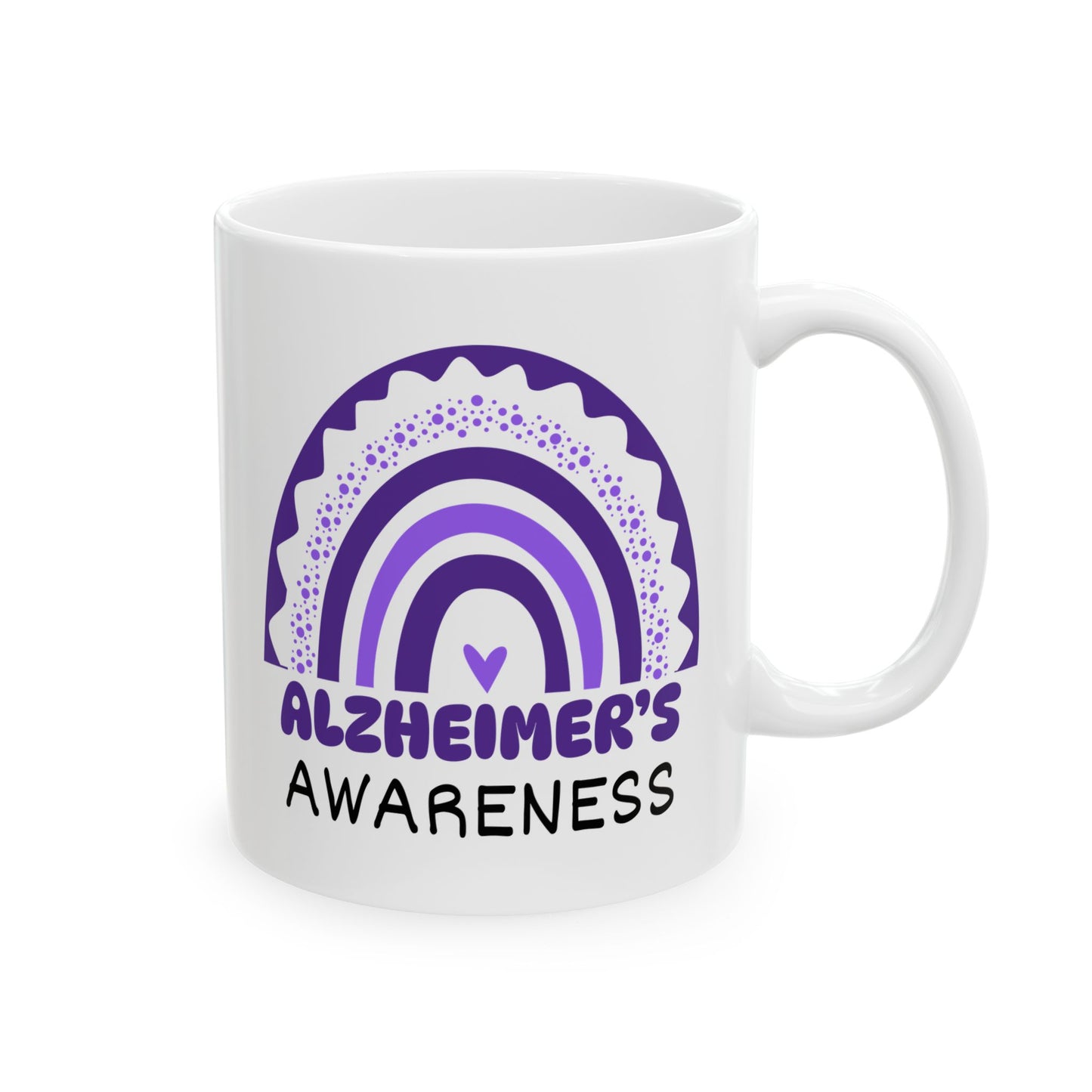 Alzheimer's Disease Big Awareness Rainbow | Lead-free Ceramic Mug, (11oz, 15oz)