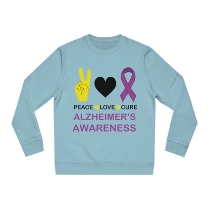 Peace Love Cure - Alzheimer's, Unisex Organic Sweatshirt, Printed