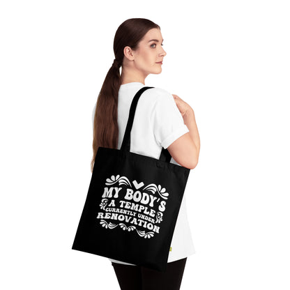 My Body's A Temple..., Organic Tote (Colorful), Printed