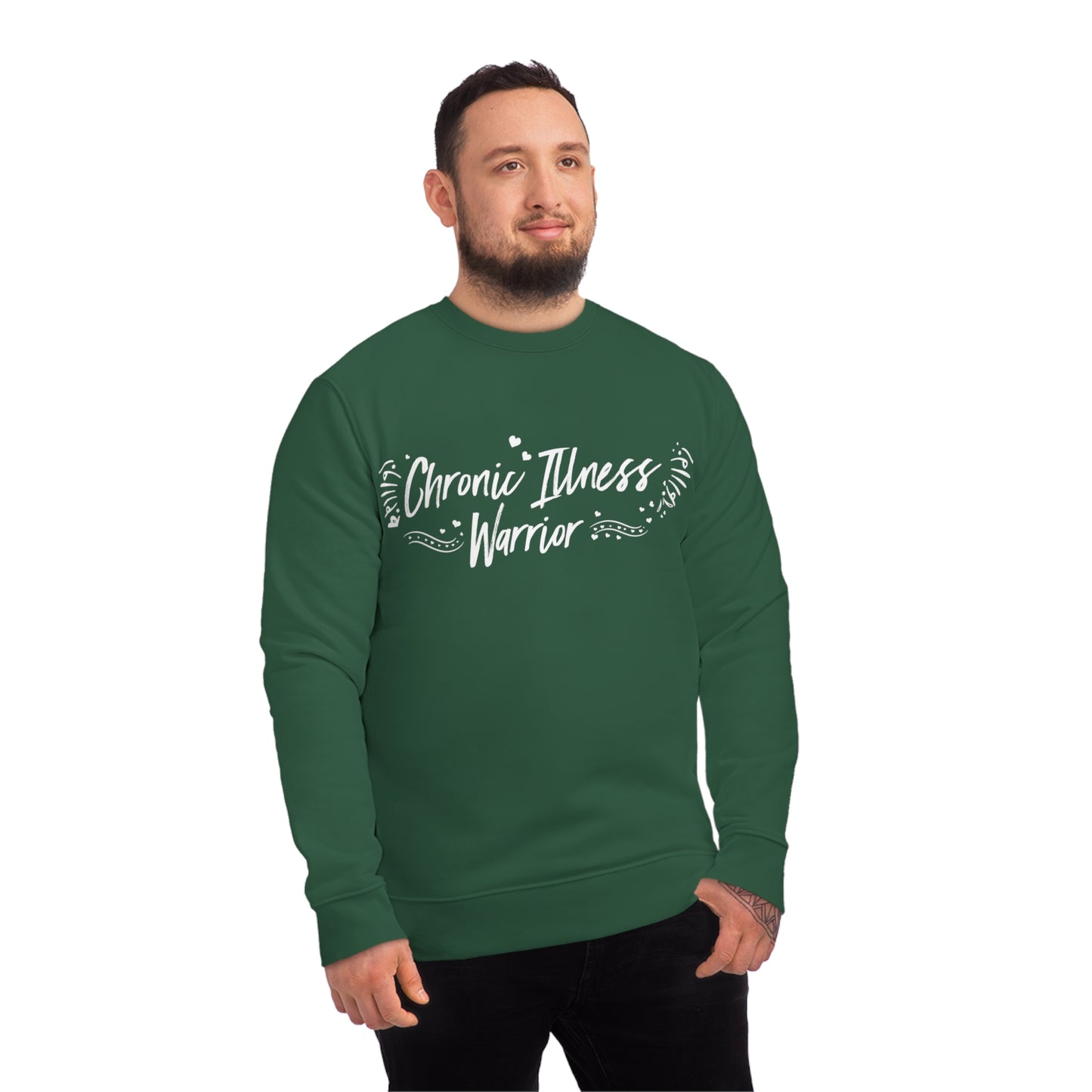 Chronic Illness Warrior, Unisex Organic Sweatshirt, Printed