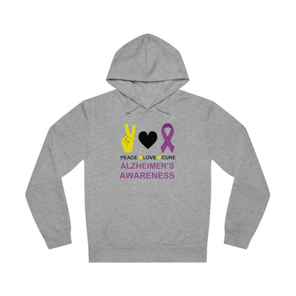 Peace Love Cure - Alzheimer's, Unisex Organic Drummer Hoodie, Printed