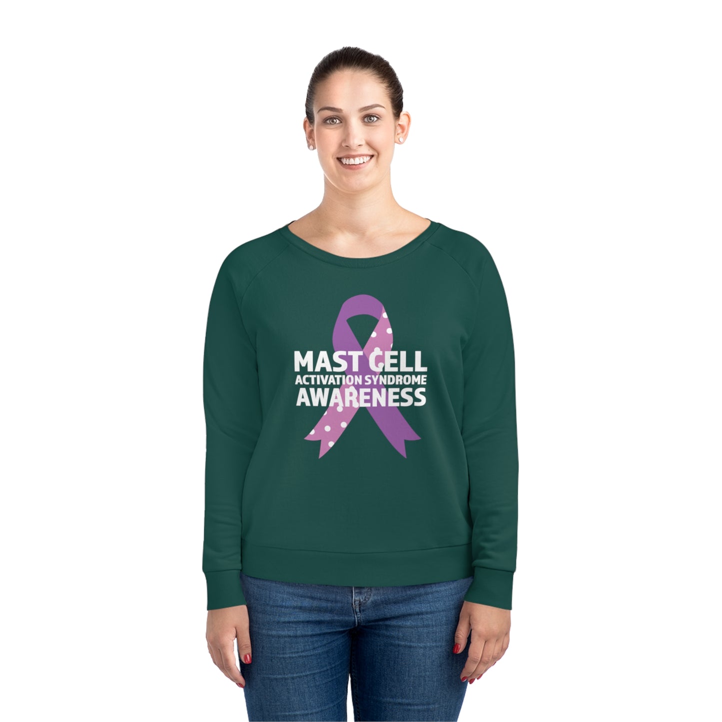 Awareness Ribbon - Mast Cell Activation Syndrome, Women's Dazzler Relaxed Organic Fit Sweatshirt, Printed