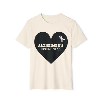 Awareness Heart - Alzheimer's, Unisex Organic Cotton T-shirt, Printed