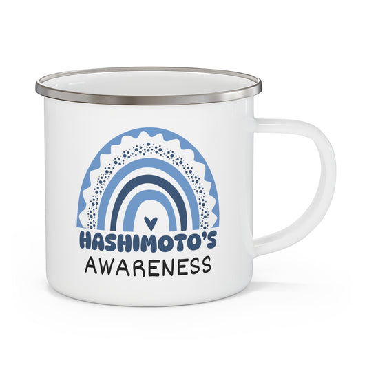 Hashimoto’s Big Awareness Rainbow | Lead-free Enamel Camping Mug (12oz)