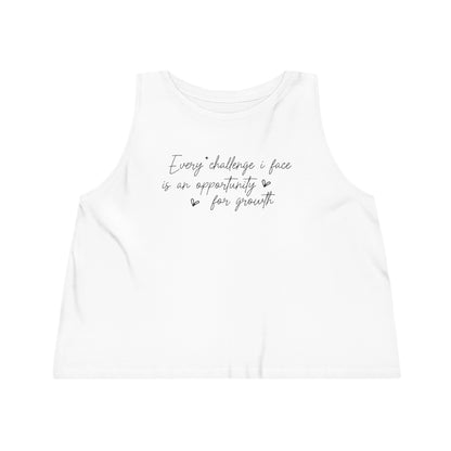 Every Challenge I Face, Women's Dancer Cropped Tank Top, Printed