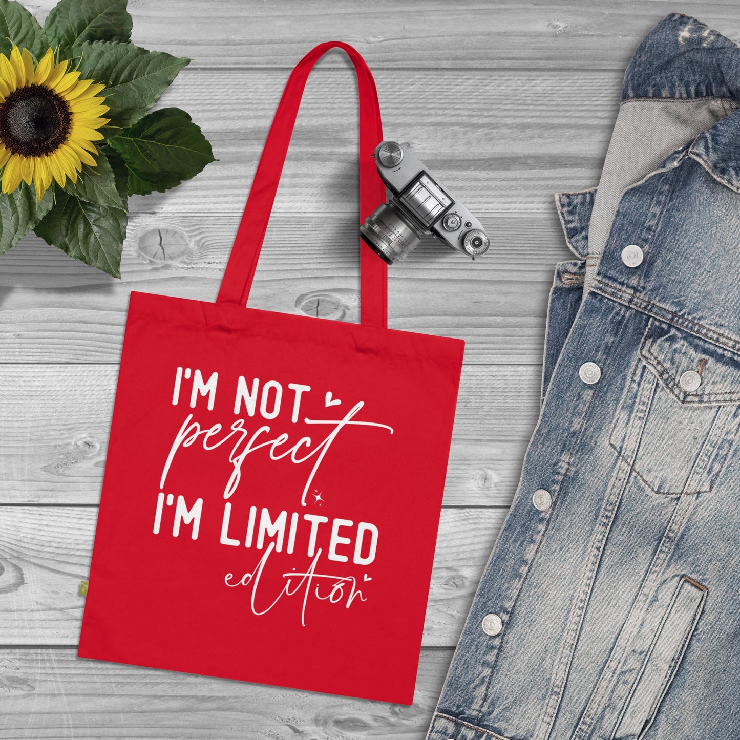 I'm Not Perfect, Organic Tote (Colorful), Printed