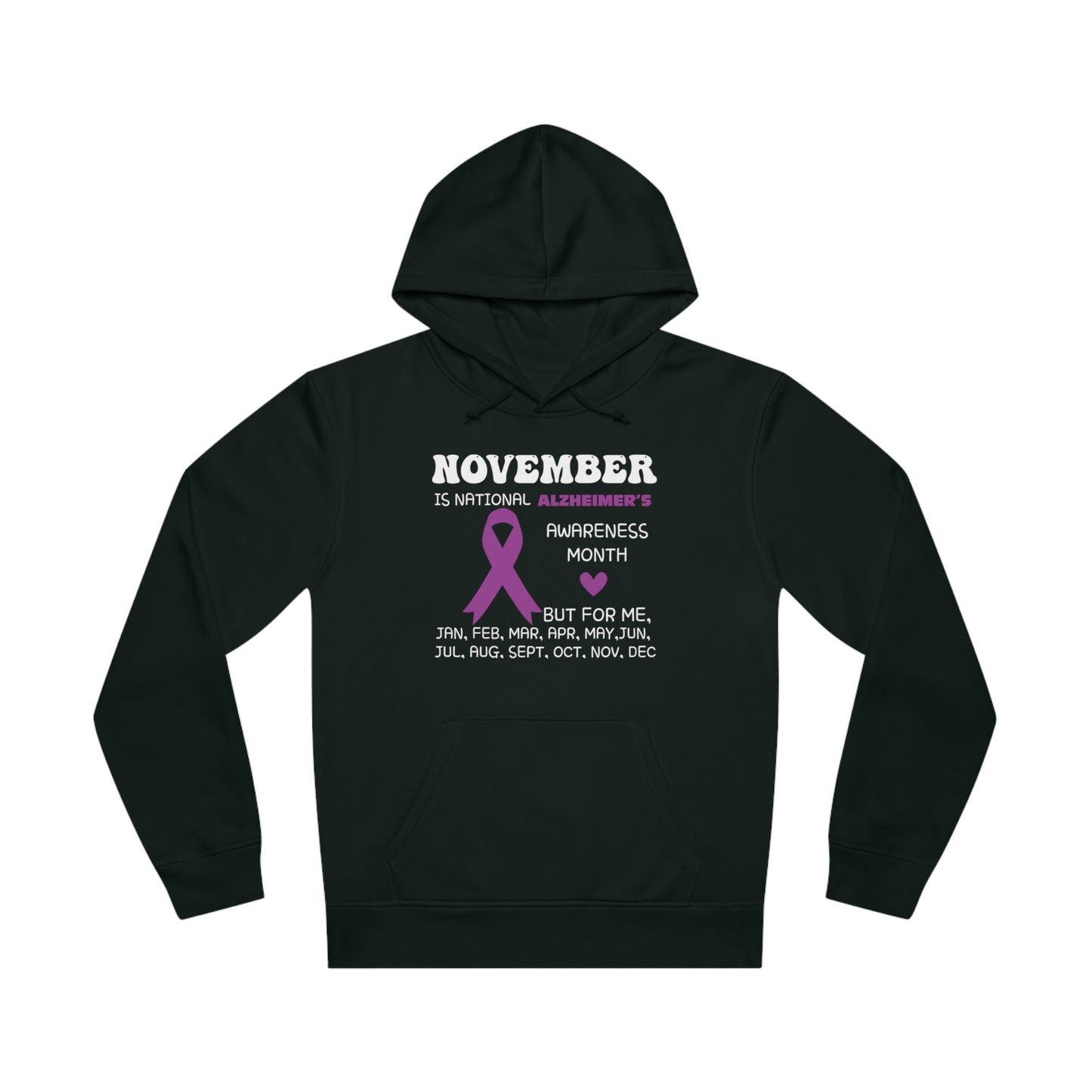 Awareness Month - Alzheimer's, Unisex Organic Drummer Hoodie, Printed