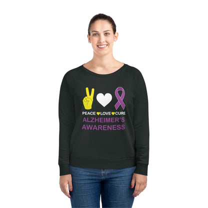 Peace Love Cure - Alzheimer's, Women's Dazzler Relaxed Organic Fit Sweatshirt, Printed