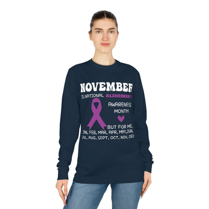 Awareness Month - Alzheimer's, Unisex Organic Long Sleeve Tee, Printed