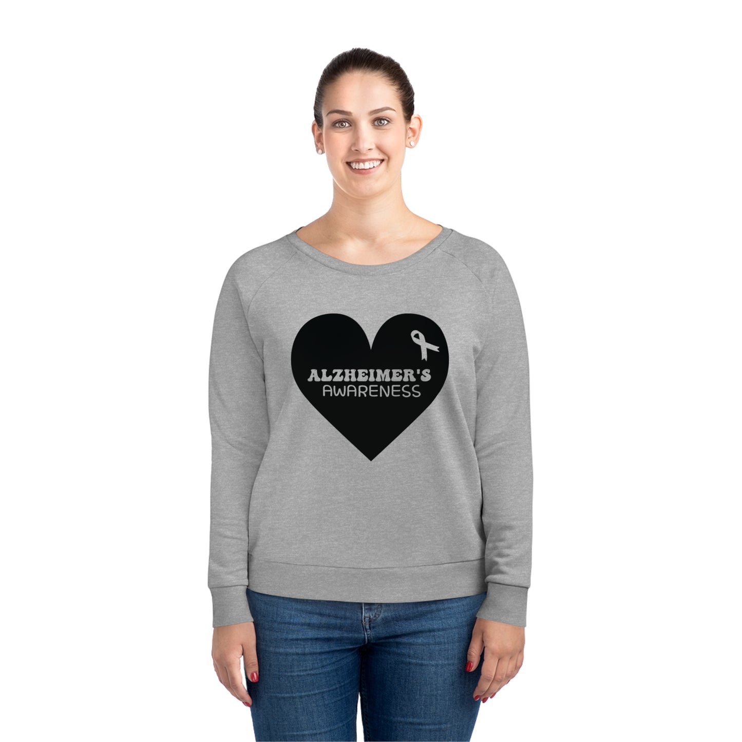 Awareness Heart - Alzheimer's, Women's Dazzler Relaxed Organic Fit Sweatshirt, Printed