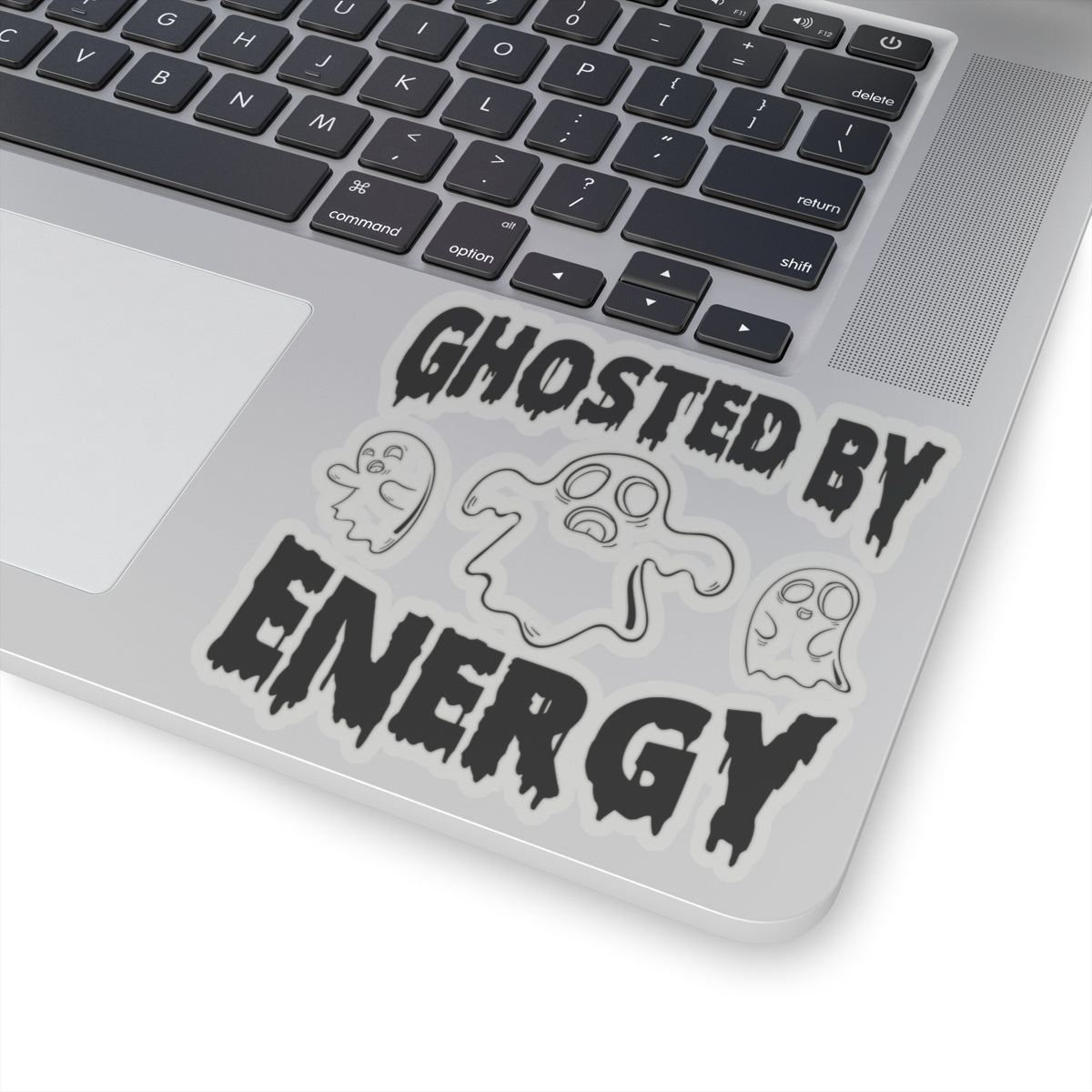 Ghosted by Energy with Spooky Ghosts, Sticker (Black)