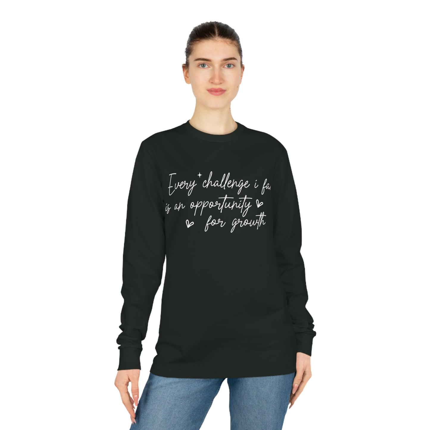 Every Challenge I Face, Unisex Organic Long Sleeve Tee, Printed