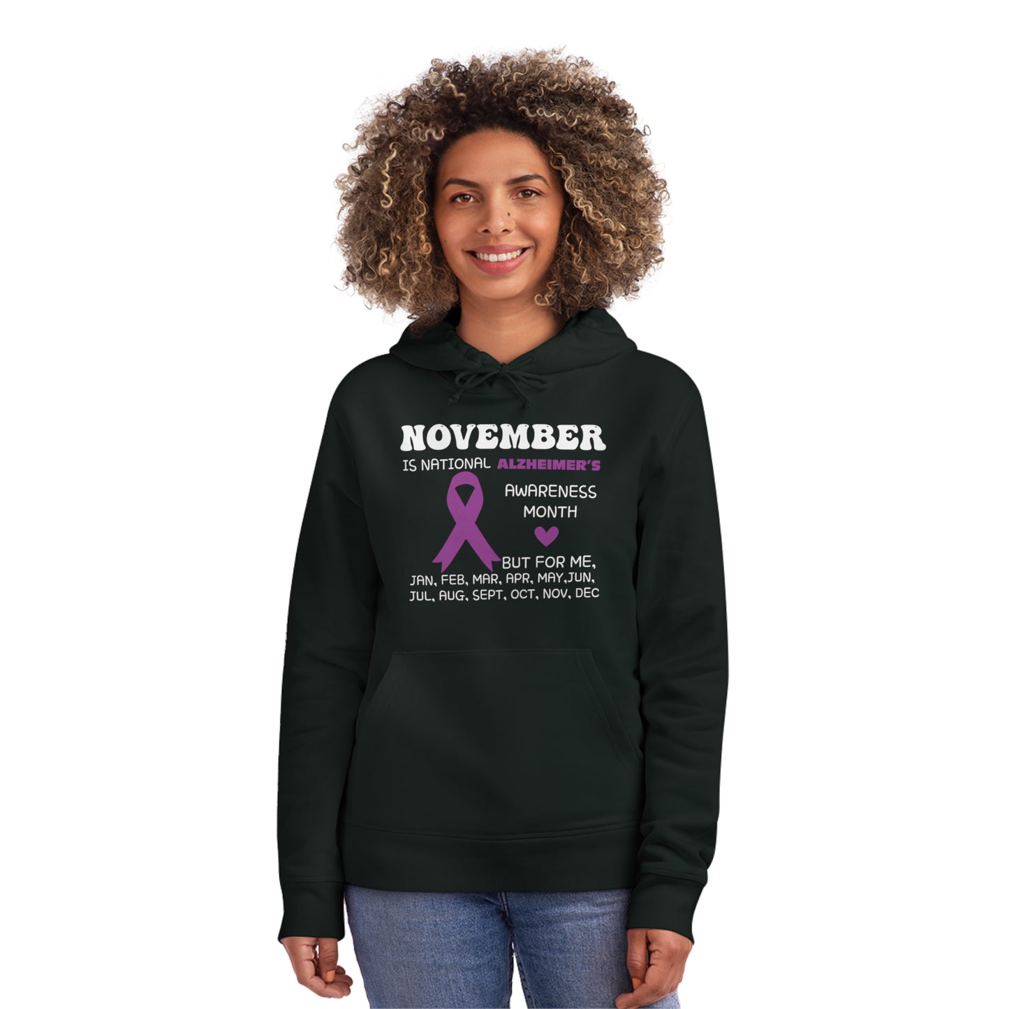 Awareness Month - Alzheimer's, Unisex Organic Drummer Hoodie, Printed