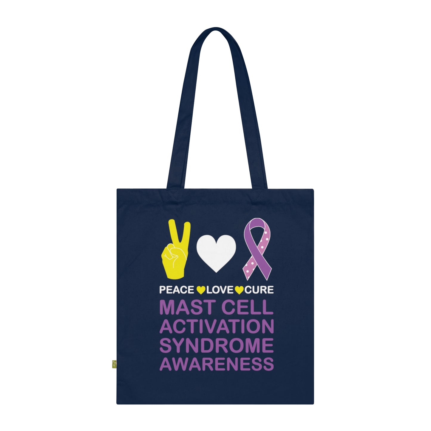 Peace Love Cure - Mast Cell Activation Syndrome, Organic Tote (Colorful), Printed