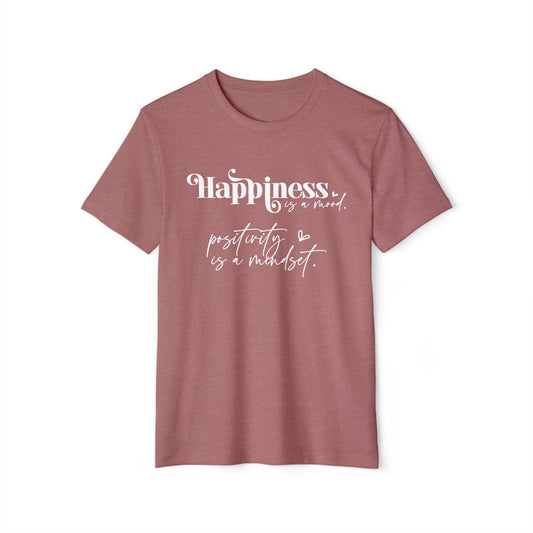 Happiness is a Mood, Unisex Organic Cotton T-shirt, Printed