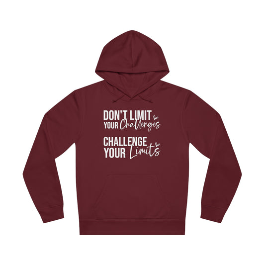 Don't Limit Your Challenges, Unisex Organic Drummer Hoodie, Printed