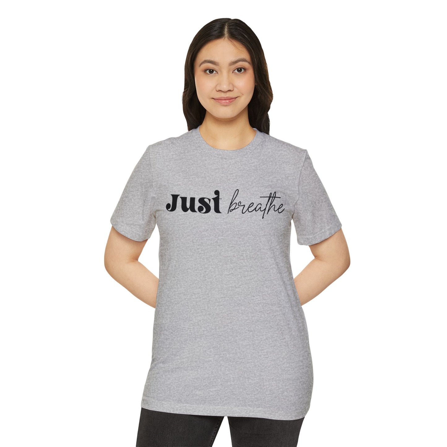 Just Breathe, Unisex Organic Cotton T-shirt, Printed