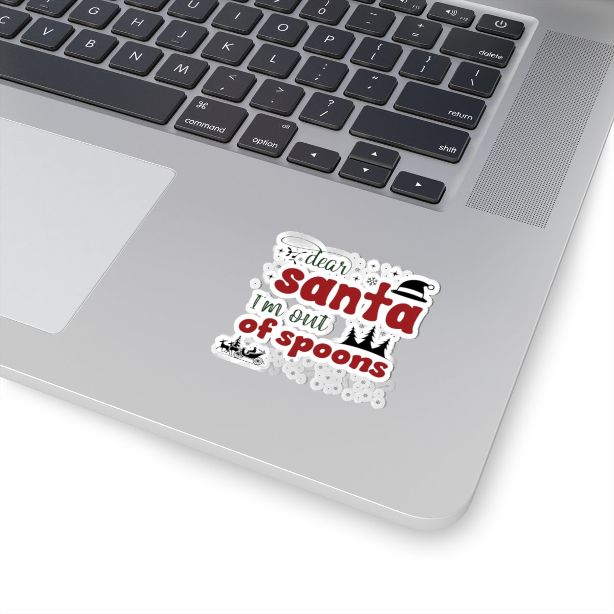 Dear Santa, I’m Out of Spoons | Colorful Vinyl Sticker