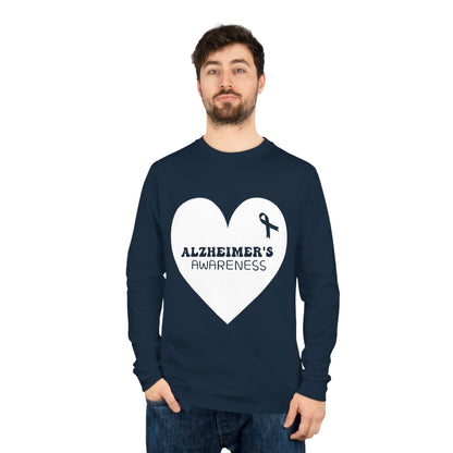 Awareness Heart - Alzheimer's, Unisex Organic Long Sleeve Tee, Printed