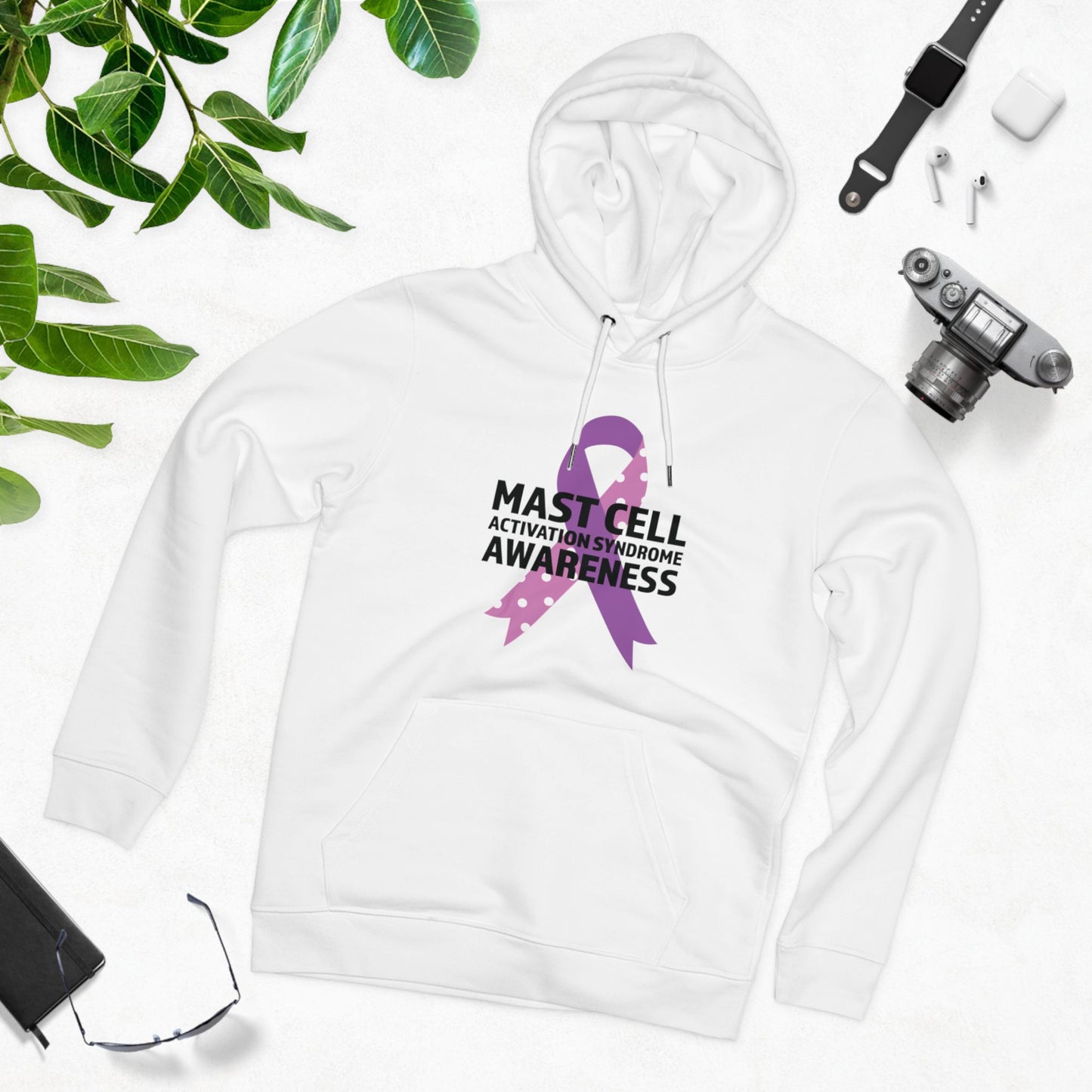 Awareness Ribbon - MCAS in Pastel Aesthetic | Unisex Heavy Blend Organic Hoodie Sweatshirt