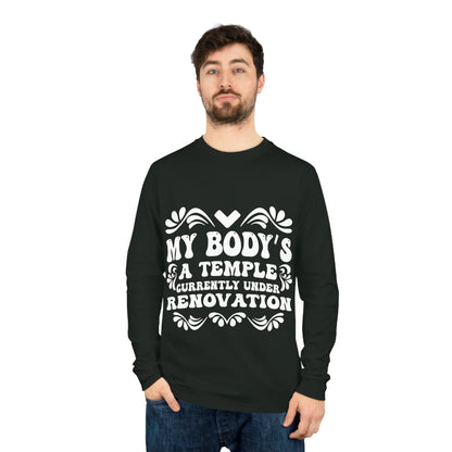 My Body's A Temple..., Unisex Organic Long Sleeve Tee, Printed