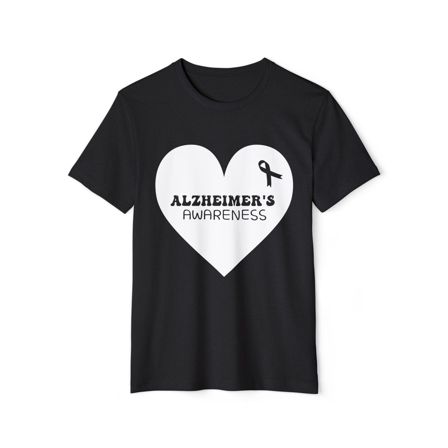 Awareness Heart - Alzheimer's, Unisex Organic Cotton T-shirt, Printed